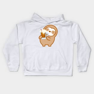 Cute Root Beer Float Sloth Kids Hoodie